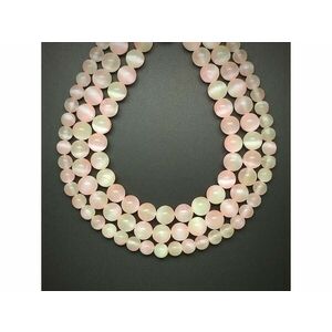 Szelenit szinezett pink arany golyó 8-8, 5mm – ékszerkészítő alapanyag (füzér) kép