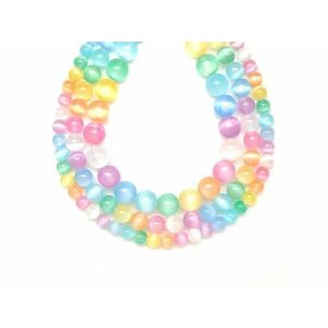 Szelenit szinezett vegyes golyó 10mm – ékszerkészítő alapanyag (füzér) kép