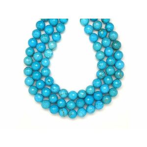 Türkenit hatszög fazettált golyó 10mm – ékszerkészítő alapanyag (füzér) kép