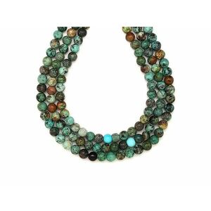 Türkiz afrikai AA golyó 6mm – ékszerkészítő alapanyag (füzér) kép