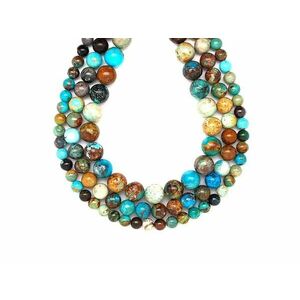 Türkiz golyó 7-8mm – ékszerkészítő alapanyag (füzér) kép