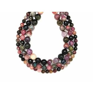 Turmalin fazettált multi golyó 6-7mm – ékszerkészítő alapanyag (füzér) kép