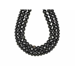 Turmalin fekete golyó AB 8-9mm – ékszerkészítő alapanyag (füzér) kép
