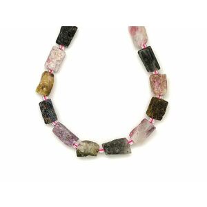 Turmalin vegyes nyers hengerszerű 7-9x12-13mm – ékszerkészítő alapanyag (füzér) kép