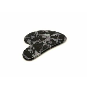 Guasha Indigo Gabbro 8×6 cm – természetes ásvány arcmasszírozó kő kép