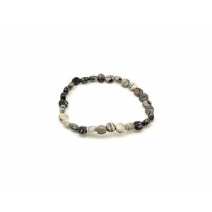 Jáspis picasso fazettált korong karkötő 6x4mm kép