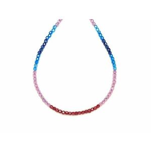 Cirkon faz. mix kék rózsaszín vörös korong 2x3mm – ékszerkészítő alapanyag (füzér) kép