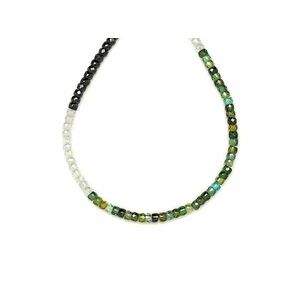 Cirkon faz. mix lime zöld fekete fehér kor. 2x3mm – ékszerkészítő alapanyag (füzér) kép