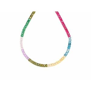 Cirkon faz. mix rubin vörös zöld korong 2x3mm – ékszerkészítő alapanyag (füzér) kép