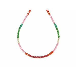 Cirkon faz. mix vörös zöld rózsaszín korong 2x3mm – ékszerkészítő alapanyag (füzér) kép