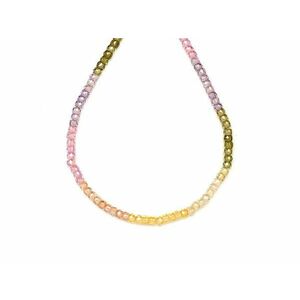 Cirkon faz. mix zöld lila rózsaszín korong 2x3mm – ékszerkészítő alapanyag (füzér) kép