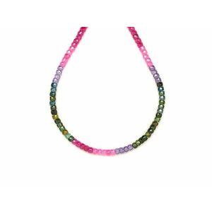 Cirkon faz. mix zöld lila rubin vörös korong 2x3mm – ékszerkészítő alapanyag (füzér) kép