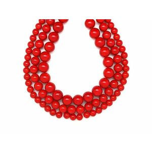 Jáde szinezett piros golyó 8mm – ékszerkészítő alapanyag (füzér) kép