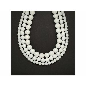 Kagyló fazettált golyó fehér 8mm – ékszerkészítő alapanyag (füzér) kép