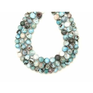 Larimár golyó AB 10-11mm – ékszerkészítő alapanyag (füzér) kép