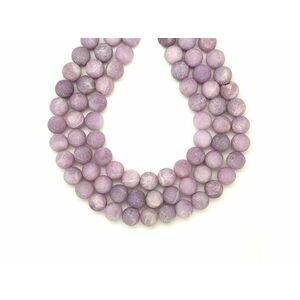 Lepidolit matt golyó A 10mm – ékszerkészítő alapanyag (füzér) kép