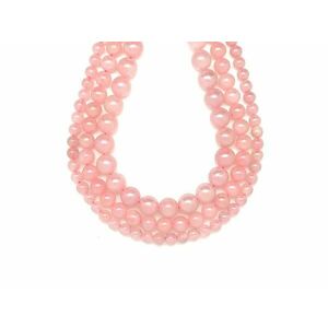 Rózsakvarc aura golyó 8-9mm – ékszerkészítő alapanyag (füzér) kép