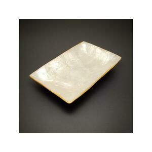 Kagyló tál szögletes arany szélű 12×8 cm kép