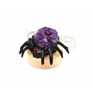 Ametiszt pók lámpa USB 7 cm – természetes ásvány hangulatlámpa kép