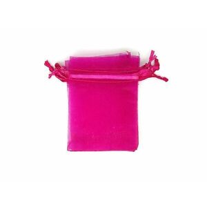 Organza ajándékszütyő pink 7x9cm kép