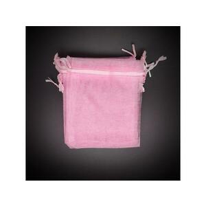 Organza ajándékszütyő rózsaszín 10x12cm kép