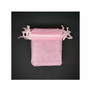 Organza ajándékszütyő rózsaszín 7x9cm kép
