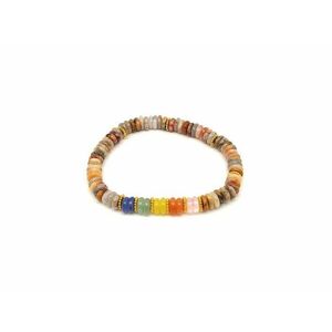 Achát csipke 5 köves korong karkötő köztes díszítéssel 6×2 mm kép