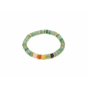 Aventurin ásvány karkötő 5 korong köves díszítéssel 6×2 mm kép