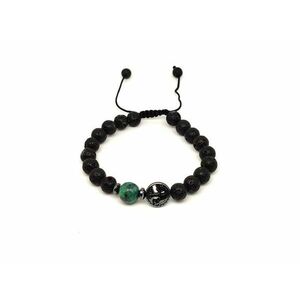 Bazalt életfa karkötő Achát Crazy gyönggyel 8 mm kép