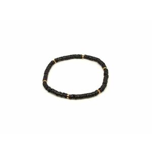 Bazalt ásvány karkötő arany korong köztessel 4–5 mm kép