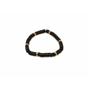 Bazalt ásvány karkötő arany korong köztessel 6–7 mm kép