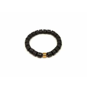 Bazalt korong karkötő arany köztessel 8–9 mm kép