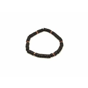 Bazalt ásvány karkötő bronz korong köztessel 6–7 mm kép