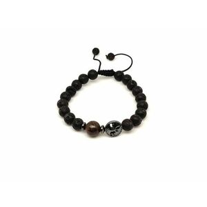 Bazalt életfa karkötő Bronzit gyönggyel 8 mm kép