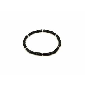 Bazalt ásvány karkötő ezüst korong köztessel 4–5 mm kép