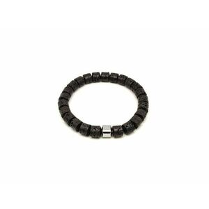 Bazalt korong karkötő ezüst köztessel 8–9 mm kép