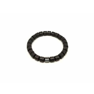 Bazalt korong karkötő hematit köztessel 8–9 mm kép