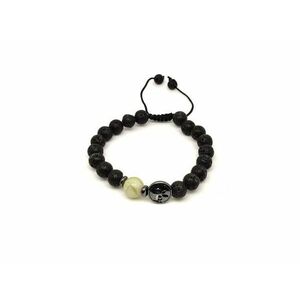 Bazalt életfa karkötő Jáde gyönggyel 8 mm kép