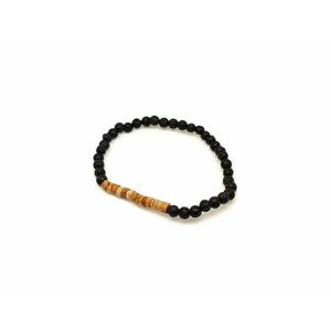 Bazalt képjáspis golyó korong karkötő 4–5 mm kép