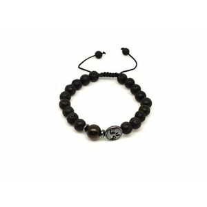 Bazalt életfa karkötő Arany Obszidián gyönggyel 8 mm kép