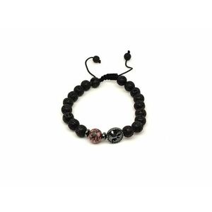 Bazalt életfa karkötő Rodonit gyönggyel 8 mm kép