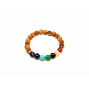 Szentelt szantálfa csakra karkötő 8mm golyókkal kép