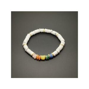 Howlit ásvány karkötő 5 korong köves díszítéssel 6×2 mm kép