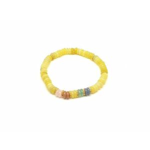 Jáde ásvány karkötő 5 korong köves díszítéssel 6×2 mm kép