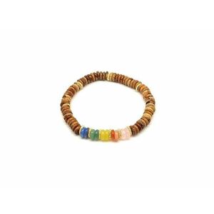 Kép jáspis ásvány karkötő 5 korong köves díszítéssel 6×2 mm kép