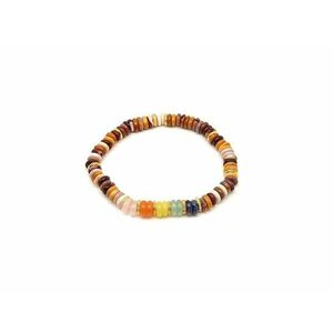 Mookait jáspis ásvány karkötő 5 korong köves díszítéssel 6×2 mm kép