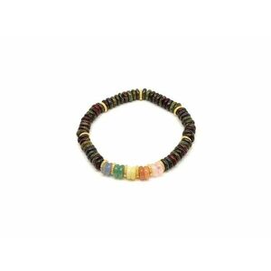 Sárkány jáspis ásvány karkötő 5 korong köves díszítéssel 6×2 mm kép