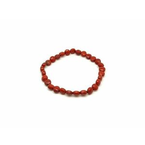 Vörös jáspis fazettált korong karkötő 6×4 mm kép