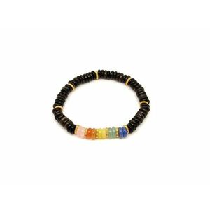 Arany obszidián ásvány karkötő 5 korong köves díszítéssel 6×2 mm kép