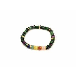 Rubin zoizit ásvány karkötő 5 korong köves díszítéssel 6×2 mm kép